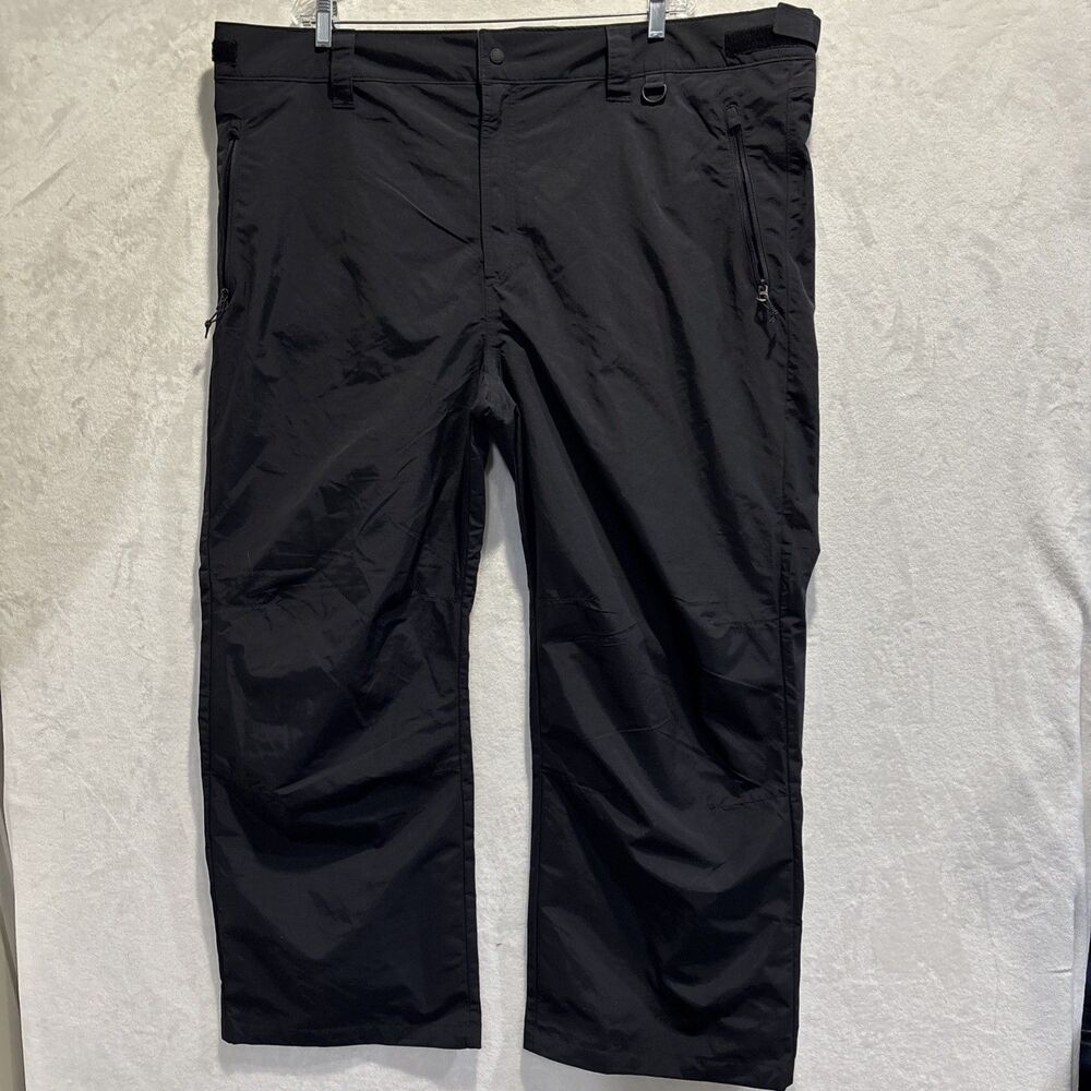 Lands' End Snow Pants Men's XXL Black Nylon Lined Adjustable Waist Outerwear
